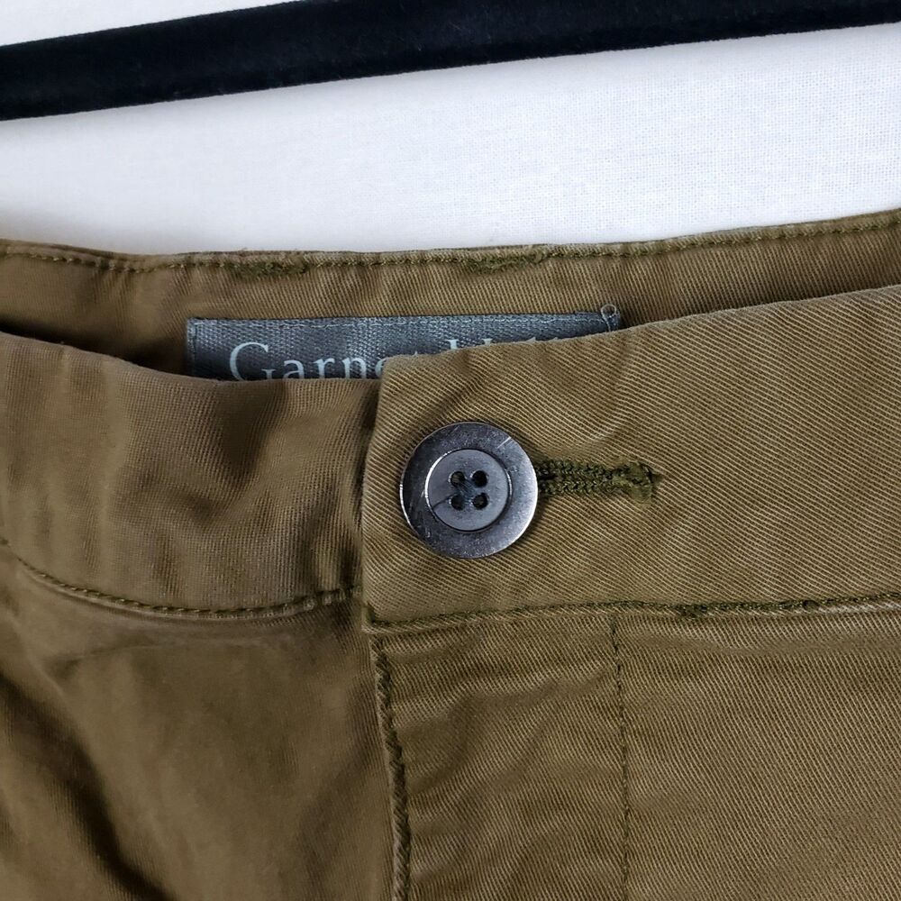 Garnet Hill Chino Shorts Womens 14 Olive Green Khakis Casual Organic Cotton - Picture 5 of 9